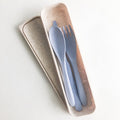 Wheat Straw Reusable Cutlery Set — Fork, Knife & Spoon with Travel Case