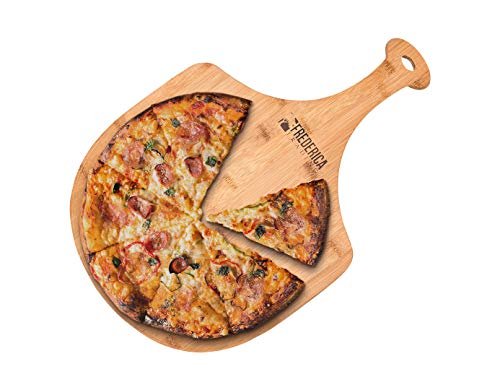 Natural Bamboo Pizza Peel & Serving Paddle Cutting Board