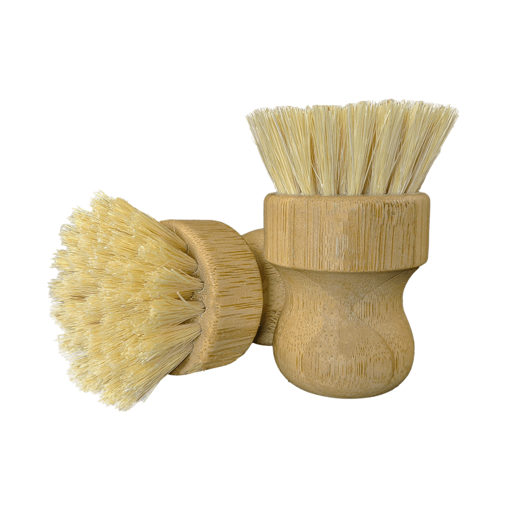 Natural Sisal Vegetable & Hand Scrubber — Bamboo Handle