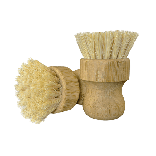 Natural Sisal Vegetable & Hand Scrubber — Bamboo Handle