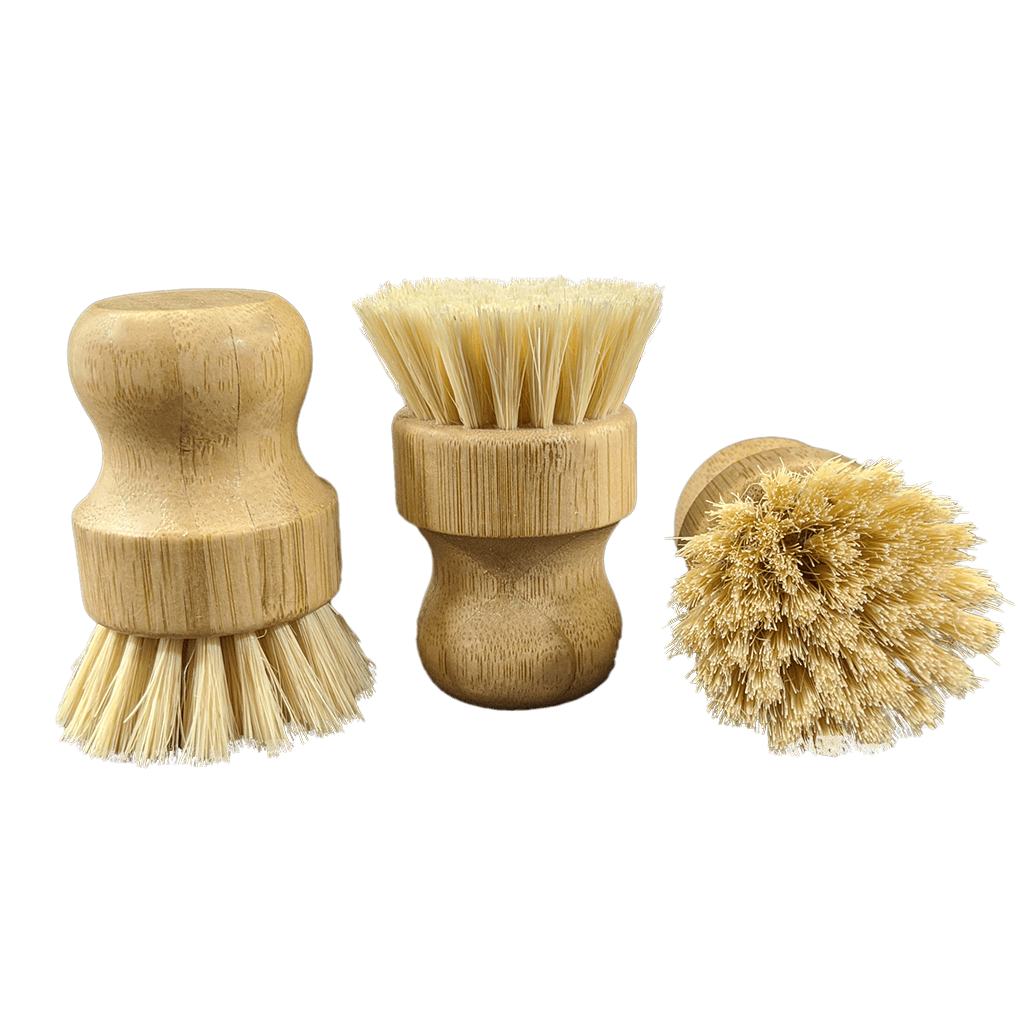 Natural Sisal Vegetable & Hand Scrubber — Bamboo Handle